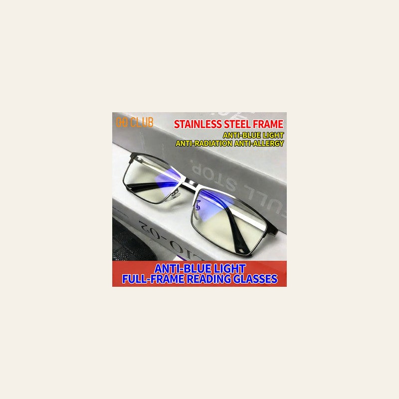 Gafas de lectura de acero inoxidable para hombre, gafas ópticas